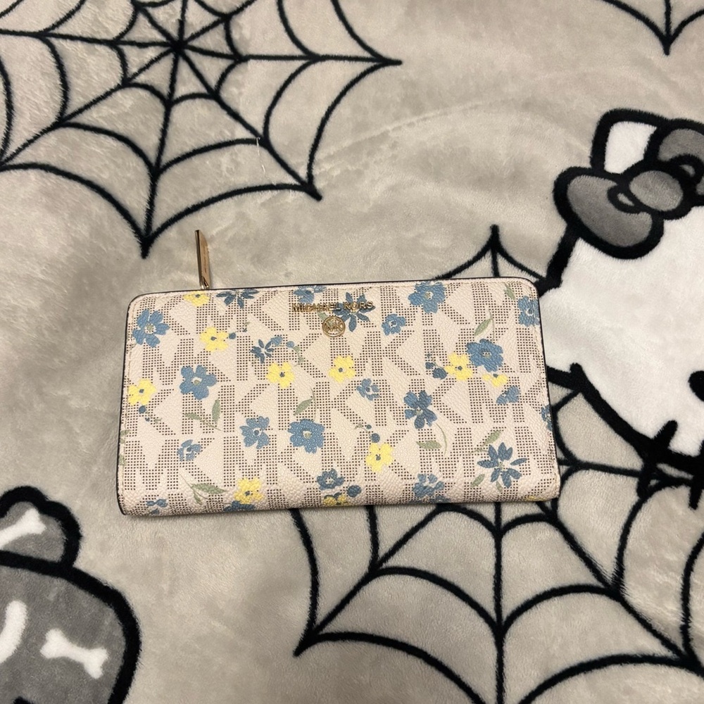 Michael Kors wallet with blue and yellow flowers! NWOT!